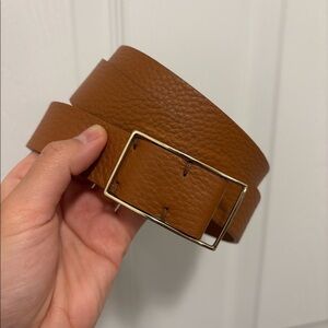 [NWOT] Oak + Fort - Brown Leather Belt with Gold Buckle